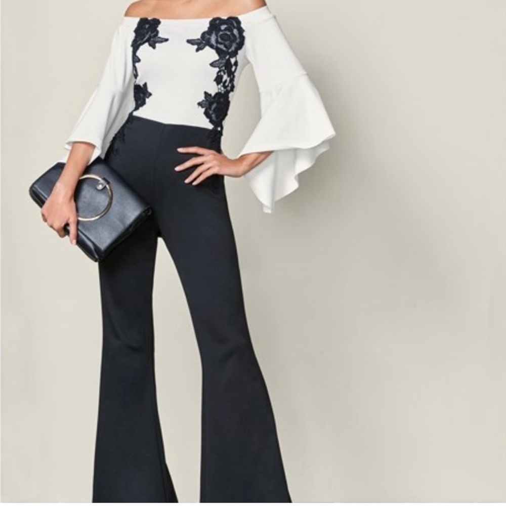 Venus off shoulder flare jumpsuit S